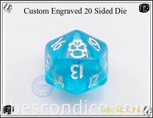 Custom Engraved 20 Sided Die